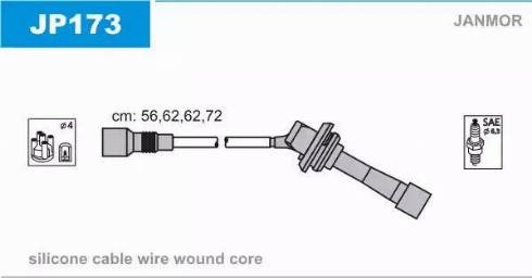 Janmor JP173 - Комплект проводів запалювання autocars.com.ua