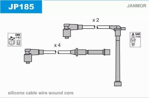 Janmor JP185 - Комплект проводів запалювання autocars.com.ua