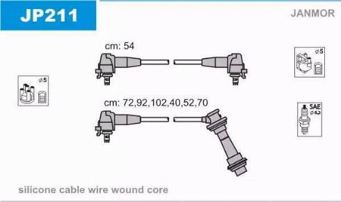 Janmor JP211 - Комплект проводів запалювання autocars.com.ua