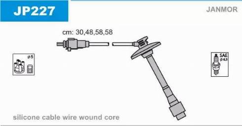 Janmor JP227 - Комплект проводів запалювання autocars.com.ua