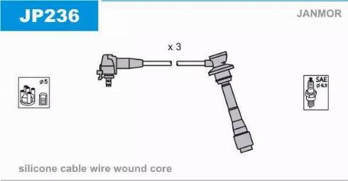 Janmor JP236 - Комплект проводів запалювання autocars.com.ua