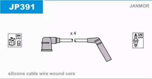 Janmor JP391 - Комплект проводів запалювання autocars.com.ua
