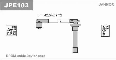 Janmor JPE103 - Комплект проводов зажигания avtokuzovplus.com.ua