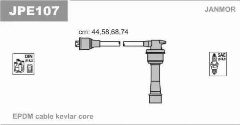 Janmor JPE107 - Комплект проводов зажигания avtokuzovplus.com.ua