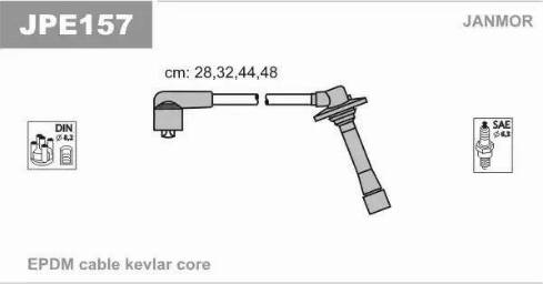 Janmor JPE157 - Комплект проводов зажигания autodnr.net