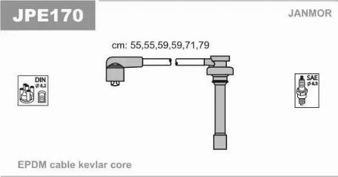 Janmor JPE170 - Комплект проводів запалювання autocars.com.ua
