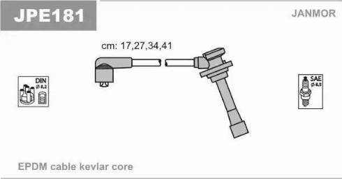 Janmor JPE181 - Комплект проводов зажигания avtokuzovplus.com.ua