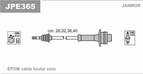 Janmor JPE365 - Комплект проводов зажигания autodnr.net