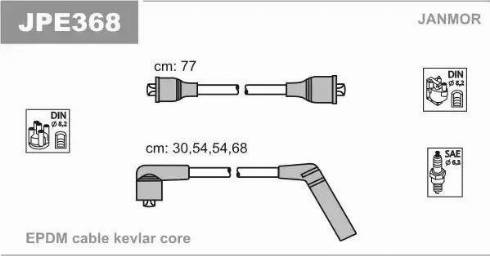 Janmor JPE368 - Комплект проводов зажигания autodnr.net