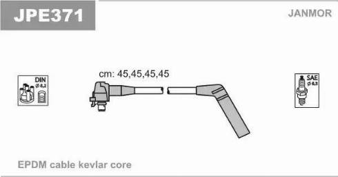 Janmor JPE371 - Комплект проводов зажигания autodnr.net