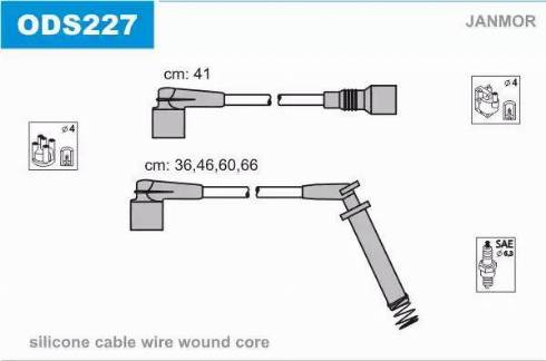 Janmor ODS227 - Комплект проводов зажигания avtokuzovplus.com.ua