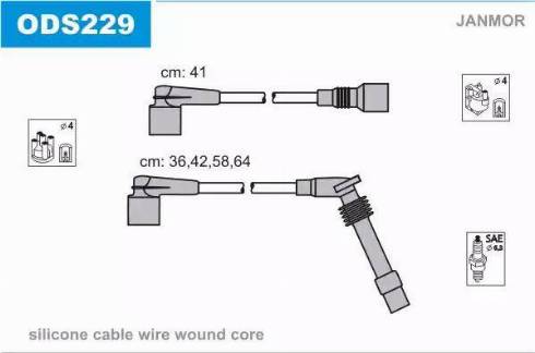 Janmor ODS229 - Комплект проводов зажигания avtokuzovplus.com.ua