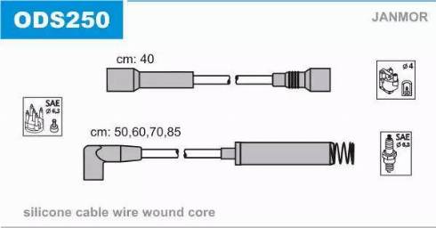Janmor ODS250 - Комплект проводов зажигания autodnr.net