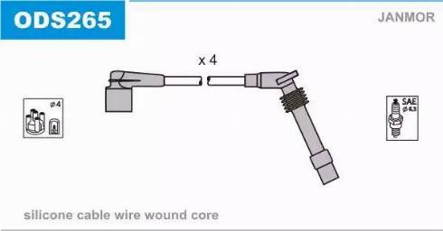 Janmor ODS265 - Комплект проводів запалювання autocars.com.ua