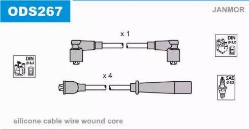 Janmor ODS267 - Комплект проводів запалювання autocars.com.ua