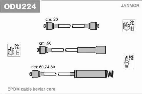 Janmor ODU224 - Комплект проводов зажигания autodnr.net