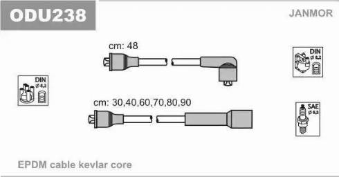 Janmor ODU238 - Комплект проводов зажигания avtokuzovplus.com.ua