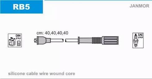 Janmor RB5 - Комплект проводів запалювання autocars.com.ua