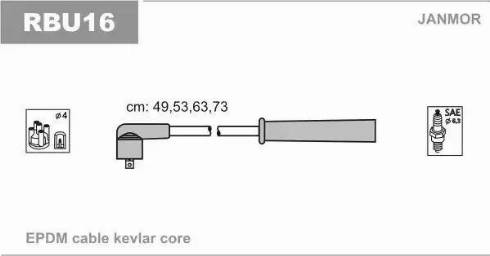 Janmor RBU16 - Дроти В-В Renault Clio 1.1-1.2 98- autocars.com.ua