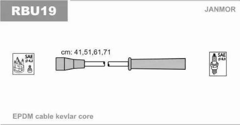 Janmor RBU19 - Комплект проводов зажигания avtokuzovplus.com.ua