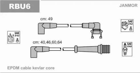 Janmor RBU6 - Комплект проводов зажигания avtokuzovplus.com.ua