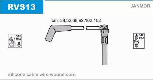 Janmor RVS13 - Комплект проводів запалювання autocars.com.ua