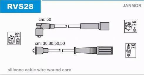 Janmor RVS28 - Комплект проводів запалювання autocars.com.ua