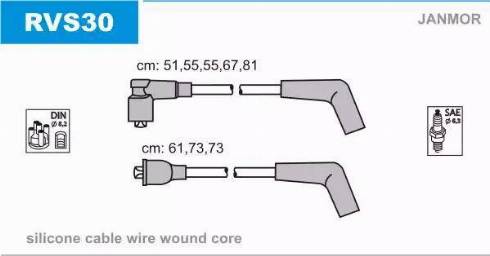 Janmor RVS30 - Комплект проводів запалювання autocars.com.ua