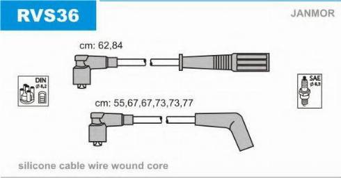 Janmor RVS36 - Комплект проводів запалювання autocars.com.ua
