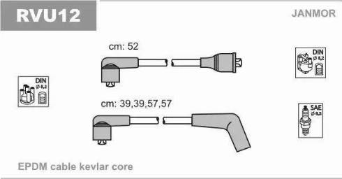 Janmor RVU12 - Комплект проводов зажигания autodnr.net