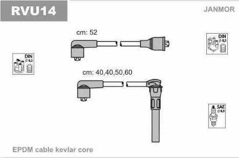 Janmor RVU14 - Комплект проводов зажигания autodnr.net