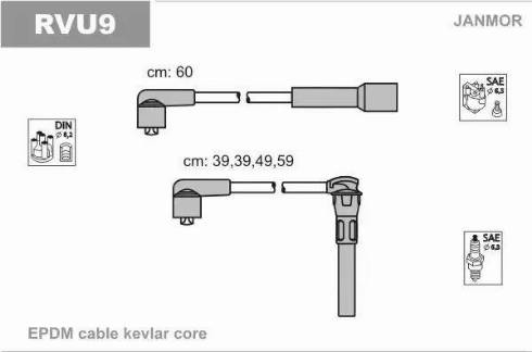 Janmor RVU9 - Комплект проводов зажигания autodnr.net