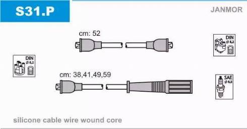 Janmor S31.P - Комплект проводов зажигания autodnr.net