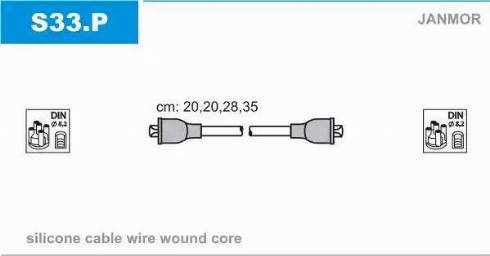 Janmor S33.P - Комплект проводів запалювання autocars.com.ua