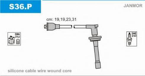 Janmor S36.P - Комплект проводів запалювання autocars.com.ua