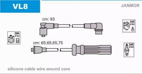 Janmor VL8 - Комплект проводов зажигания avtokuzovplus.com.ua