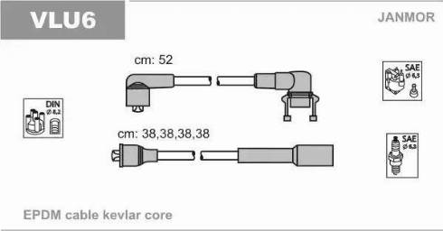 Janmor VLU6 - Комплект проводов зажигания avtokuzovplus.com.ua