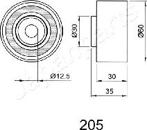 Japanparts BE-205 - Натягувач, зубчастий ремінь autocars.com.ua