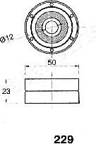 Japanparts BE-229 - Натягувач, зубчастий ремінь autocars.com.ua