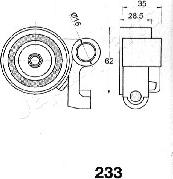 Japanparts BE-233 - Натягувач, зубчастий ремінь autocars.com.ua