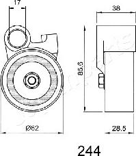 Japanparts BE-244 - Натяжитель, ремень ГРМ avtokuzovplus.com.ua