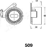 Japanparts BE-509 - Натягувач, зубчастий ремінь autocars.com.ua