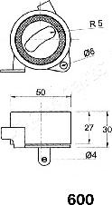 Japanparts BE-600 - Натяжитель, ремень ГРМ avtokuzovplus.com.ua