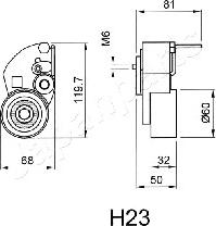 Japanparts BE-H23 - Натягувач, зубчастий ремінь autocars.com.ua