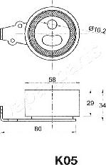 Japanparts BE-K05 - Натяжитель, ремень ГРМ avtokuzovplus.com.ua