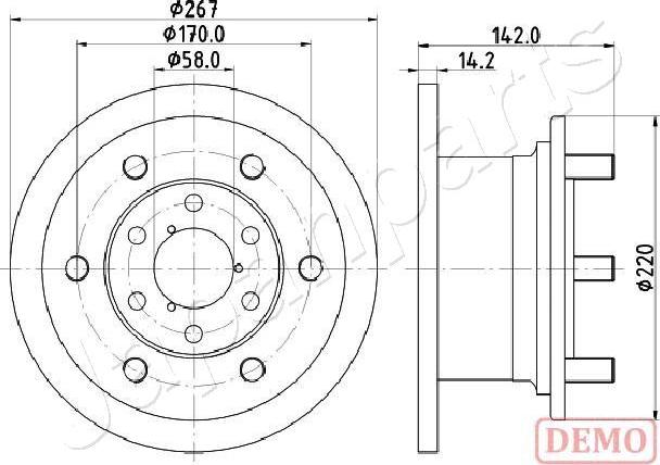 Japanparts DI-0254C - Гальмівний диск autocars.com.ua