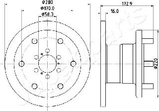 Japanparts DI-0255 - Гальмівний диск autocars.com.ua