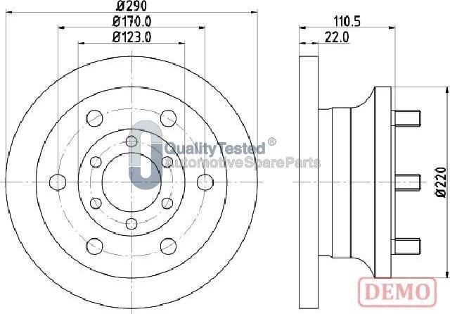 Japanparts DI0256JM - Гальмівний диск autocars.com.ua