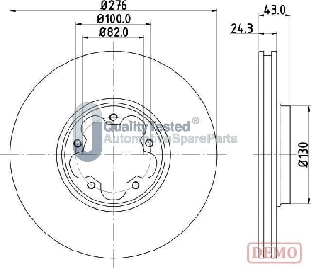 Japanparts DI0356JM - Гальмівний диск autocars.com.ua