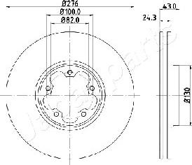 Japanparts DI-0356 - Гальмівний диск autocars.com.ua